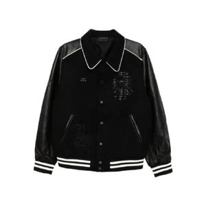 25 SS BAPE BLACK A BATHING APE 로고 바시티 재킷 001LJK201028I TP440905252