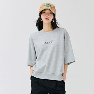 [체이스컬트]여성 레터링 포인트 5부 티셔츠-DERG5861B0B