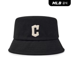 [MLB공식] 24N 베이직 캔버스 레더 로고 버킷햇 CLE (Black) 3AHTVL14N