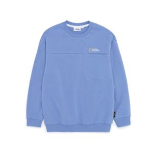내셔널지오그래픽 키즈 K221USW250 백 빅로고 맨투맨 CORNFLOWERBLUE