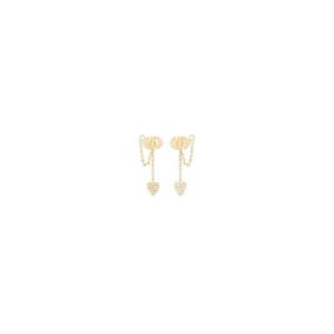 디올 CD 네이비 이어링 골드 피니쉬 메탈 실버톤 크리스탈 E3704WOMCY-D03S