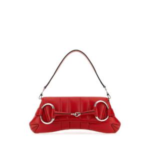 GUCCI Red leather medium Gucci Horsebit Chain clutch 764255AACU1 6404