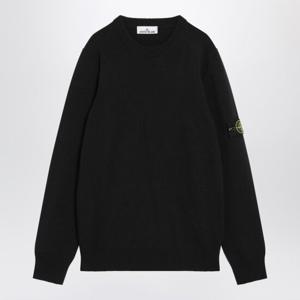 스톤아일랜드 블랙 울 블렌드 크루넥 스웨터 S155100072S00A3 V