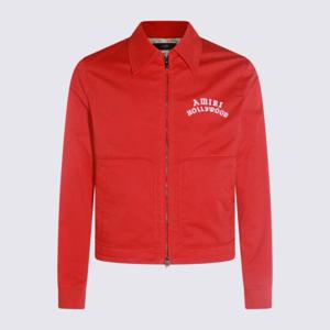 아미리 레드 프론트 지퍼 캐주얼 재킷 AMOUBN1090 VARSITY RED