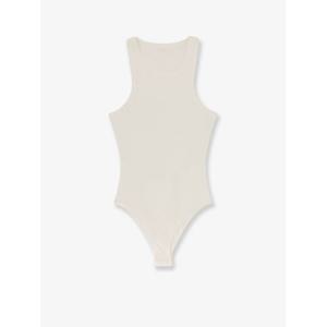 [ALAIA] 라프리마 여성 티셔츠 앤 탑 홀터 코튼 비스코스 바디수트 AA9B0382J085B 020 BLANC CASSE /12