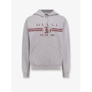 [GUCCI] 라프리마 남성 스웨트셔츠 코튼 저지 후드 스웻셔츠 788771 XJGKP1048 GREY MELANGE/RED /12