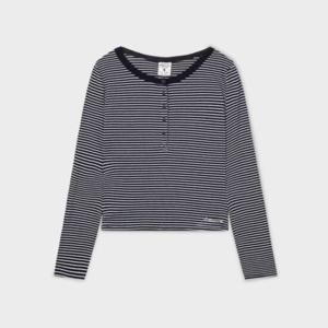 [후아유]여성 Ribbed Henry Neck T-shirt WHLAF3822F
