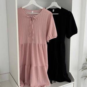 [아이우먼]빅사이즈반팔원피스 U921L507 소녀리본끈주름원피스 YP