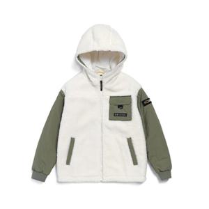 N214KFT120 우븐배색  뽀글이 F-ZIP SUGAR SWIZZLE IVORY
