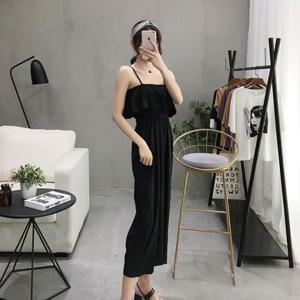 데일리 캐주얼 점프수트 7부 OPC007N 끈나시 2컬러 여
