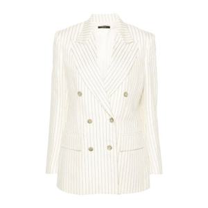 톰포드 스트라이프 더블 브레스트 트윌 블레이저 GI2971FAX1158