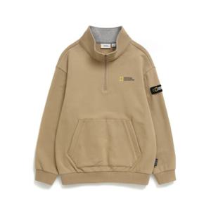 내셔널지오그래픽 키즈 K234USW060 반집업 맨투맨(기모) DBEIGE