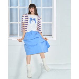 플라스틱아일랜드  리본모티브 프린트 티셔츠 (PR2CH365)