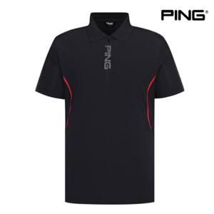 [핑]PING 남성 카라 반집업 반팔 티셔츠 111C2TO006 BK 골프 반