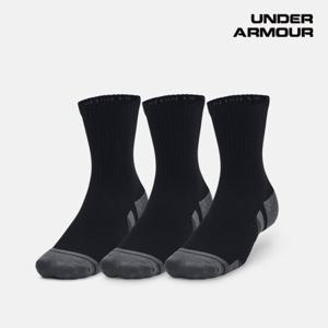 언더아머 공용 UA 퍼포먼스 코튼 미드 크루 삭스 3켤레 1379530-001.