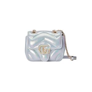 구찌 GG 마몽 미니 숄더백 블루 이리디센트 레더 739682-AAC2U-4923
