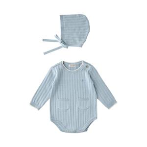 [밍크뮤]SC 선물포장(블루)니트보넷SET바디슈트 (35A1460401)2025가을 백일 돌잔치 A