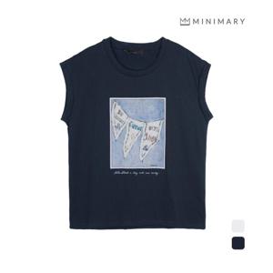 [미니마리][미니마리] 롤업캡소매나염티셔츠 (MMA2TS88)