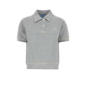 PRADA Grey cotton polo shirt 134720SOOO173J F0684