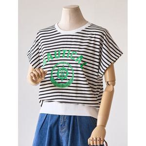 [커스텀에이블]크루 스트라이프 맨투맨 티셔츠_T2507TS098B