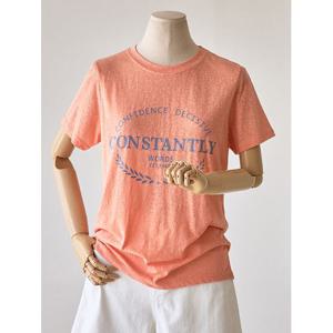 [커스텀에이블]보카시 콘스영문 반팔 티셔츠_T2507TS095B