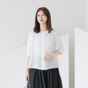 엄마옷 마담4060 클래씨마담 리리오픈블라우스반팔 여름 블라우스 -ZBL2507074-