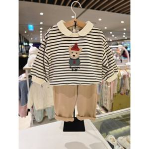 [블루독베이비] 25 FW(크림)도기 STRIPE 상하세트(45A1361004)출산 백일 돌 선물 조카 유아 아가옷 등원 (4