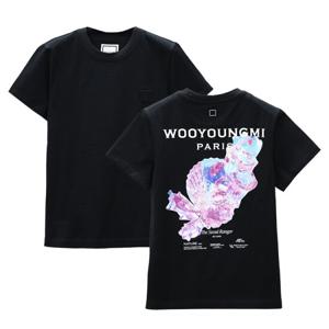 우영미 3D 코랄 백로고 여성 티셔츠 블랙 M251TS05708B