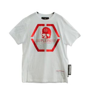 W 필립플레인 남성 반팔 티셔츠 화이트 MTK3084 PJY002N 0113 (J-9)