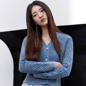 [게스(진)]여성 데님믹스 입체격자 스웨터 가디건 YP1S2660