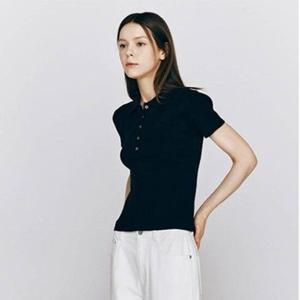 [지오다노]여성 골지 카라 반팔 니트 355529