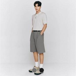 [지오다노]남성 루즈핏 플리츠 원턱 면/린넨 반바지 105501