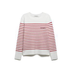 [나이스클랍] N252PWK332 스트라이프 니트 풀오버 네이비 레드