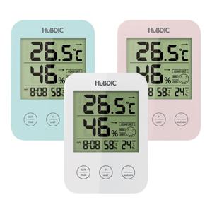 휴비딕 디지털 온습도계 HT-3 시계 아이콘 표시