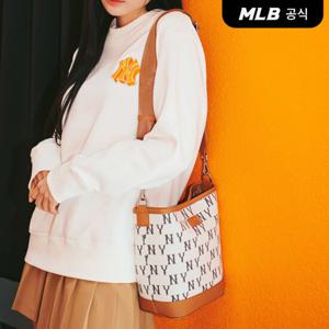 [MLB공식] 23N 빅 클래식 모노그램 자카드 뉴 버킷백 NY (Cream) 3ABML023N