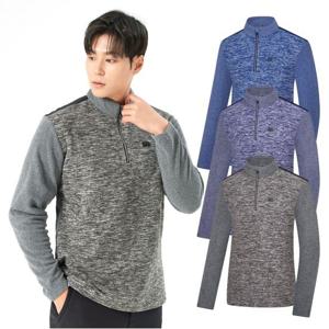 콜핑 폴라플리스 본딩 투톤 멜란지 남자 겨울 등산 집업 티셔츠