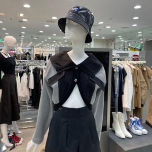[에고이스트]컬러 블록 빅카라 크롭 자켓 EQ3WJ363