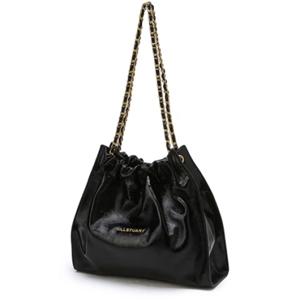 [JILLSTUART ACC][코코체인] 블랙 골드 장식 드로우스트링 체인숄더백 M JABA4F142BK