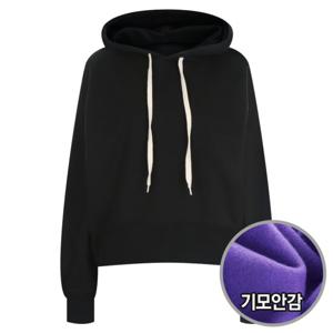 샵앤) 국산 여성 가오리핏 속기모 밴딩 후드 맨투맨 티셔츠 DAI-WSH-20242-블랙