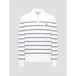 [빈폴멘] 스트라이프 하프집업 니트  화이트 (BC5251C061)