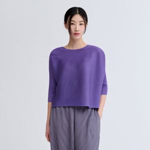 [플리츠미(여성)]매쉬 블로킹 돌먼 티셔츠_PPTSM025001