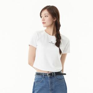 플라스틱아일랜드  1도자수 슬림핏 티셔츠 (PR2CH481)