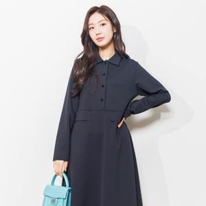 [디아스토리] 솔리드 셔츠 드레스 (AHSODX01)-BLACK