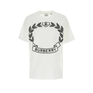 BURBERRY 화이트 코튼 오버사이즈 티셔츠 8066940 A1464