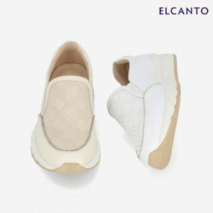 엘칸토  (LCWC04U513) 여성 소가죽 자수 슬립온 4cm