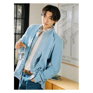 [빈폴멘][신상40%OFF]칼라넥 카디건  스카이 블루 (BC515AC14Q)