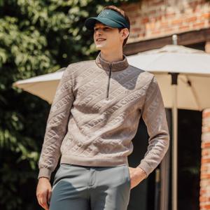 [힐크릭]남성골프가을니트 H431 남성 자카드 반집업SW 1HCSWF415