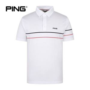 [핑](본사) [PING] 남성 라인 포인트 카라 반팔 티셔츠 111D2TO4