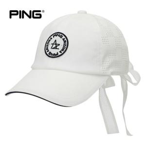 [핑](본사) [PING] 여성 타공 트임 뒷리본 볼캡 121D2CP452_WH