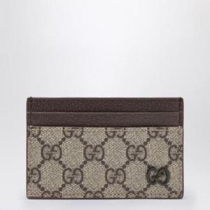 GUCCI GG Supreme fabric card holder beige ebony 768248FACQC/R_GUC-9773